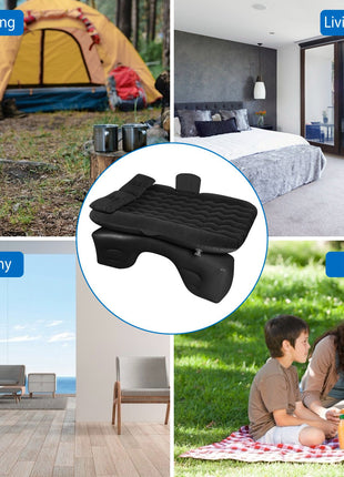Portable Car Air Mattress Bed with Pump &amp; Pillows (Back Seat Travel &amp; Camping Essential)