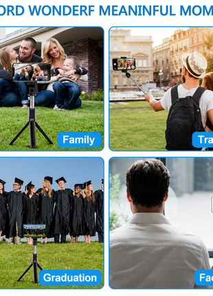 Selfie Stick Tripod with Bluetooth Remote – Foldable Phone Holder for iPhone & Samsung