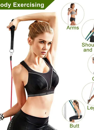 11PCS Resistance Bands Set – Adjustable Workout Tube Bands with Handles & Door Anchor