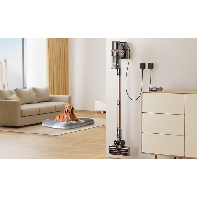 Powerful 45KPa cordless vacuum cleaner with LED display, 500W motor, 60-minute runtime, HEPA filtration, and large 1.8L dust cup—perfect for pet hair and everyday home cleaning.