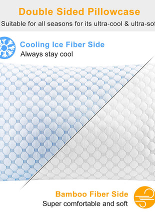 Cooling Memory Foam Pillow with Adjustable Fill – Gel-Infused Dual-Sided Cooling & Bamboo Pillow for Neck Support
