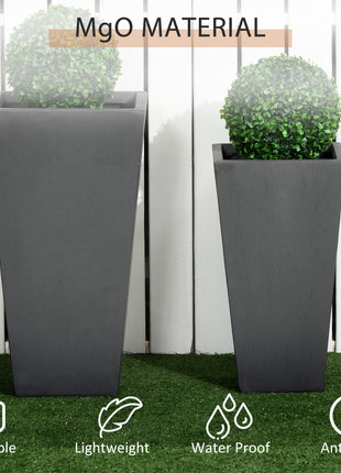 Likeshoppe Large Outdoor Planter Set of 2 – Modern Concrete Style Garden Pots for Patio, Balcony & Yard