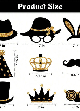 24PCS Party Photo Booth Props Set – Fun Birthday Wedding Graduation Party Supplies