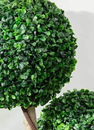 3-Tier Artificial Boxwood Topiary Tree (35.5” Indoor/Outdoor Decorative Plant)