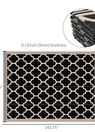 Reversible Outdoor Rug Waterproof Polypropylene – Camping, Patio, Deck & Beach Rug