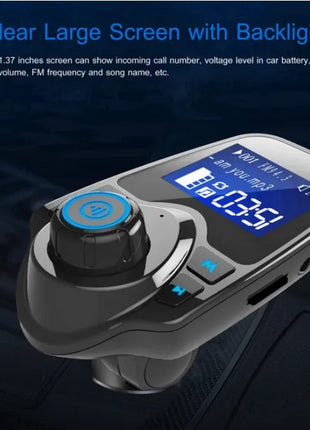 Likeshoppe Car Wireless FM Transmitter Bluetooth Adapter – Hands-Free Calling & USB Charger for Music Streaming in Vehicles