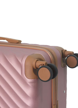 Rose Gold 3 Piece ABS Luggage Set with TSA Lock & Spinner Wheels