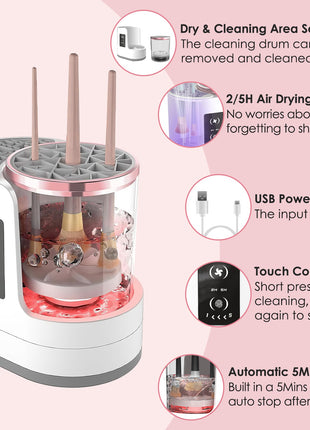 4-In-1 Electric Makeup Brush Cleaner with UV Disinfection & Automatic Drying Machine