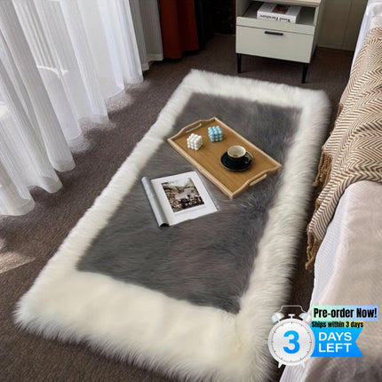 AR3- 1pc, Soft and Fluffy Sheepskin Rug for Bedroom and Living Room - Non-Slip and Machine Washable Carpet for Dormitory and Room Decor