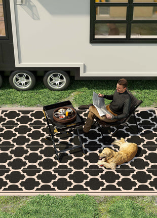 Reversible Outdoor Rug Waterproof Polypropylene – Camping, Patio, Deck & Beach Rug