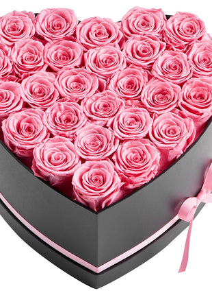 27 Preserved Roses Heart Box – Forever Flowers Gift for Women Wife Mom Anniversary Valentine’s Day