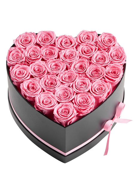 27 Preserved Roses Heart Box – Forever Flowers Gift for Women Wife Mom Anniversary Valentine’s Day