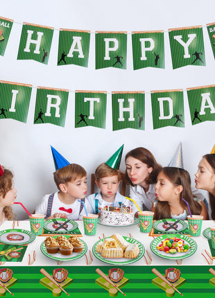 171PCS Baseball Party Supplies Set for 24 Guests – Disposable Dinnerware with Plates, Cups & Decorations