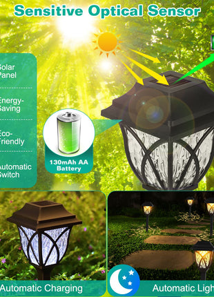 Solar Garden Stake Lights Water Ripple LED – Outdoor Pathway Lights for Yard Lawn Patio (6 Pack)