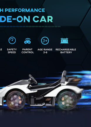 12V Kids Electric Ride-On Sports Car with Remote Control – LED Lights, Music & Suspension