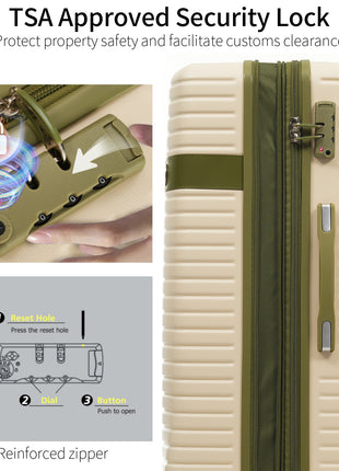 4 Piece ABS Expandable Luggage Set with TSA Lock & Packing Cubes