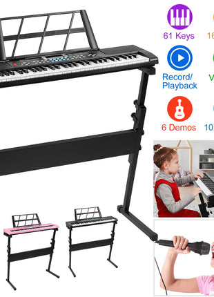 61-Key Kids Digital Piano Keyboard with Stand & Microphone – Beginner Music Learning Keyboard