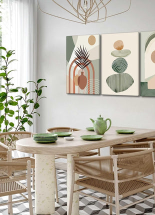 3-Piece Boho Botanical Canvas Wall Art Set (12” x 16” Framed &amp; Ready to Hang)