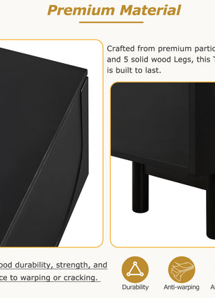 70.8" Arched Door TV Stand – Minimalist Entertainment Center for TVs up to 78" (Black)