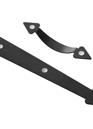 Decorative Magnetic Garage Door Hardware Kit – Faux Barn Door Hinges & Handles (Black)