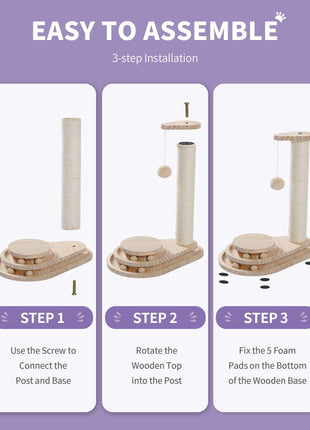 Interactive Cat Scratching Board with Ball Track Toy – Indoor Cat Activity Center with Groomer