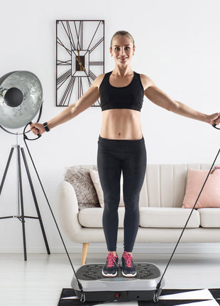 Whole Body Vibration Exercise Machine with Resistance Bands – Home Fitness Platform