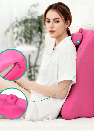 Ergonomic Memory Foam Leg & Lumbar Support Pillow – Multi-Functional Spinal Posture Bed Cushion with Velvet Cover (Pink)