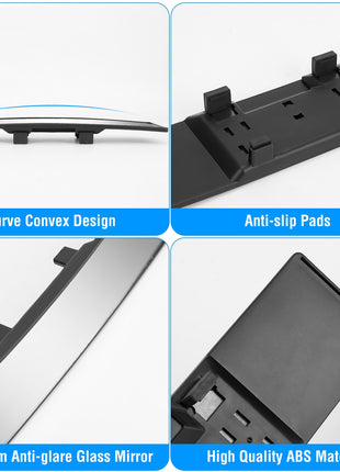 11.4” Panoramic Rearview Mirror Clip-On – Convex Anti-Glare Wide View Mirror for Cars SUVs Trucks
