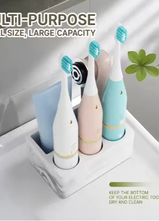 Toothpaste Holder Bathroom Counter Organizer for Electric Toothbrushes – Modern Standing Storage