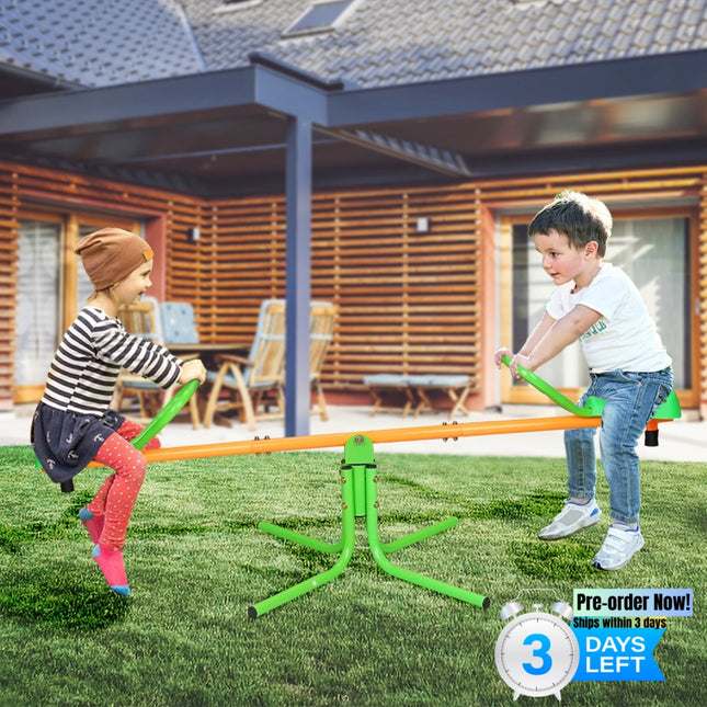 BD2- 360 Degree Rotation Outdoor Kids Spinning Seesaw Sit and Spin Teeter Totter Outdoor Playground Equipment Swivel Teeter Totter for Backyard - Likeshoppe 