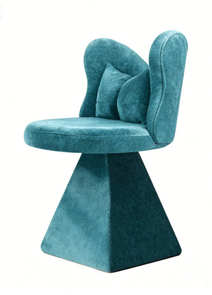 Modern Vanity Stool Chair with Triangular Base – Upholstered Dressing Chair for Bedroom & Makeup Table