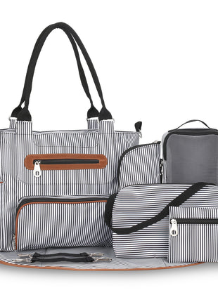 8PCS Baby Diaper Bag Set – Multifunctional Nappy Changing Bag with Accessories
