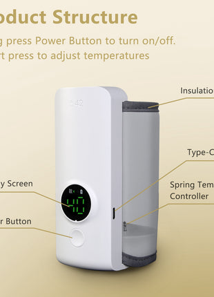 Portable Baby Bottle Warmer USB Rechargeable | Travel Milk & Formula Warmer with Temperature Control | Likeshoppe