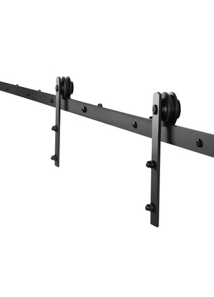 10 FT Sliding Barn Door Hardware Kit – Heavy Duty I-Shape Track System for Single Door (Black)