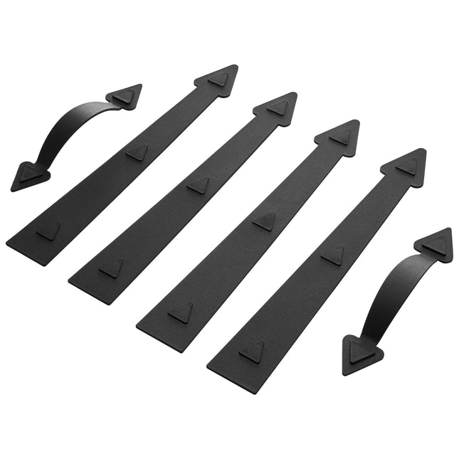 Decorative Magnetic Garage Door Hardware Kit – Faux Barn Door Hinges & Handles (Black)