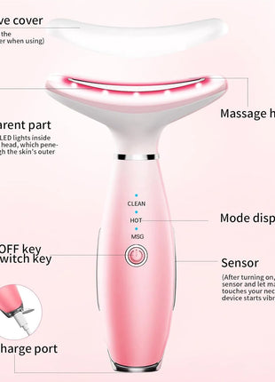 3-in-1 Neck & Face Massager with Heating & Vibration Skin Care Tool
