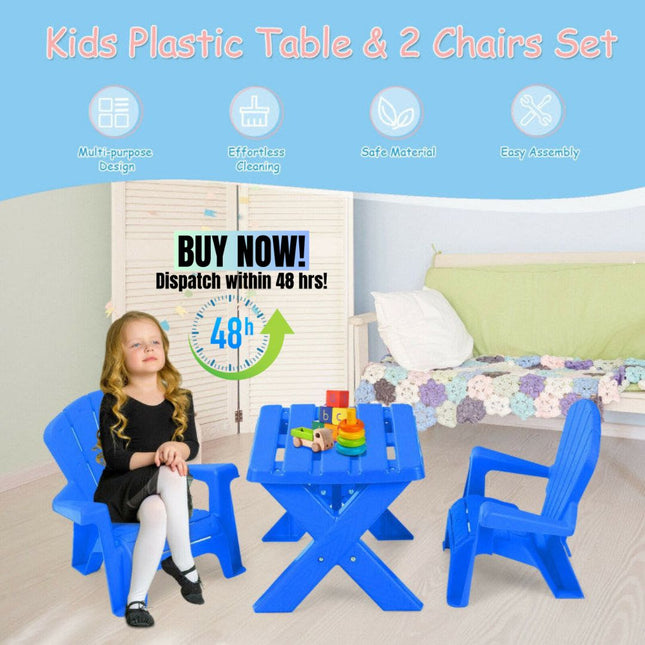 BM5- 3-Piece Plastic Children's Play Table Chair Set - Likeshoppe 