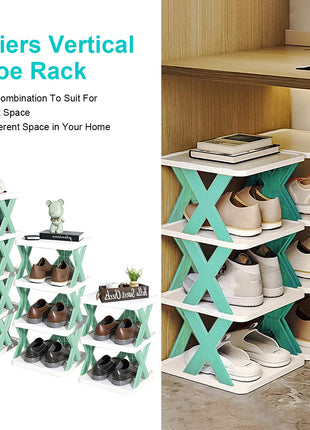9 Tier Narrow Shoe Rack Vertical Organizer | Space Saving Entryway Shoe Storage | Likeshoppe