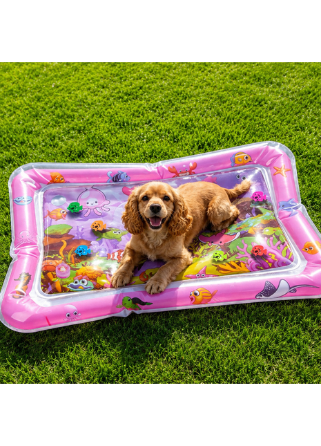 Interactive Cat Water Mat – LED Sensory Play Mat with Floating Fish Toys