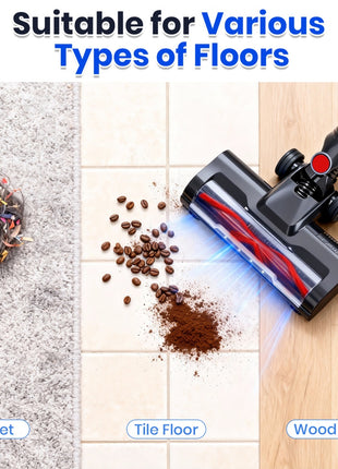 Cordless Vacuum Cleaner – Lightweight Rechargeable Stick Vacuum with LED Light