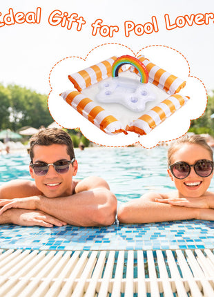 3PCS Inflatable Pool Float Set – Water Hammocks & Drink Snack Float with Air Pump