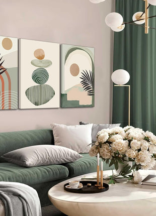 3-Piece Boho Botanical Canvas Wall Art Set (12” x 16” Framed &amp; Ready to Hang)