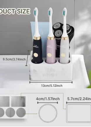 Toothpaste Holder Bathroom Counter Organizer for Electric Toothbrushes – Modern Standing Storage