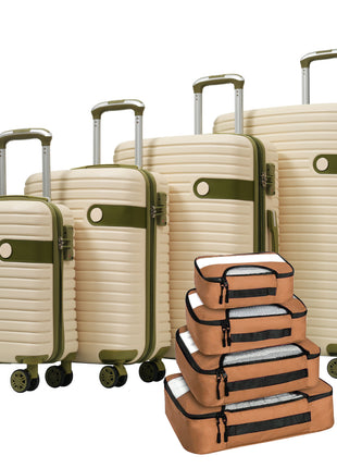 4 Piece ABS Expandable Luggage Set with TSA Lock & Packing Cubes