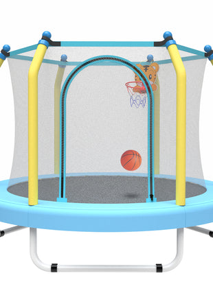 Likeshoppe 55-inch Trampoline For Kids Indoor & Outdoor Small Toddler Trampoline With Basketball Hoop