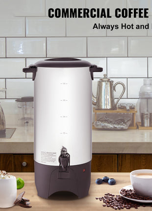 50 Cup Commercial Coffee Urn – Stainless Steel Coffee Dispenser Fast Brew