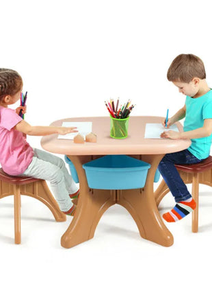 Kids Table and Chairs Set with Storage Bins – Children Activity Table Set for Playroom Ages 2–6