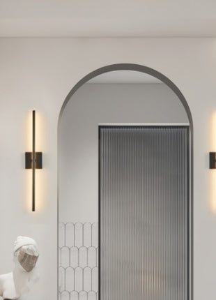 2 Pack Modern LED Wall Sconce – Minimalist Matte Black Indoor Wall Lights