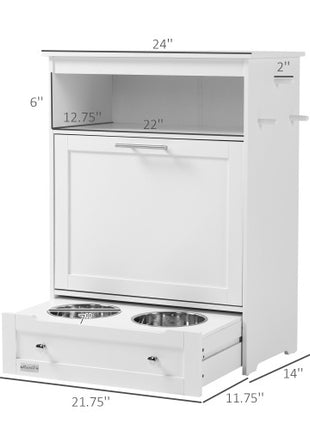 Pet Feeder Station Locker with Storage | Raised Dog Bowl Feeding Cabinet | Likeshoppe