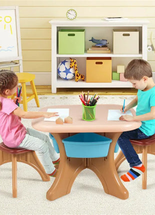 Kids Table and Chairs Set with Storage Bins – Children Activity Table Set for Playroom Ages 2–6